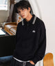 ラインニットポロプルオーバー/ブラック モデル：180cm L着用