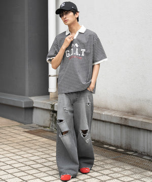 ブラックチェック1 モデル：180cm L着用