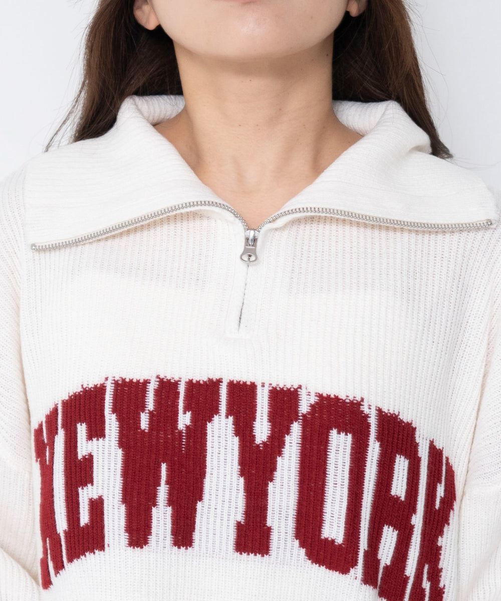 NEWYORKハーフジップニット