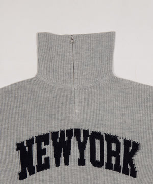 NEWYORKハーフジップニット