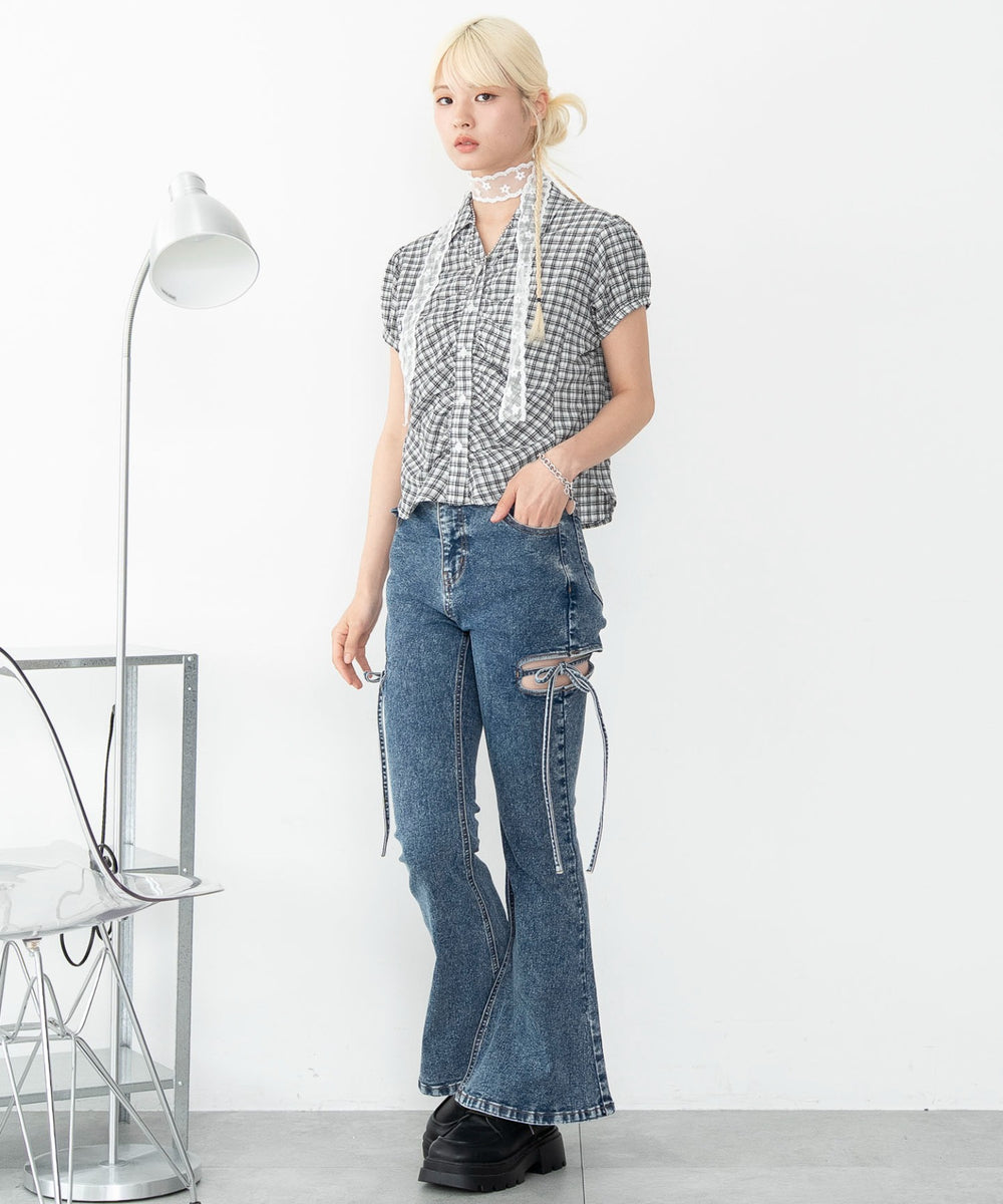 デニム中濃加工　モデル：166cm F着用