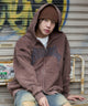 グラフィックZIPパーカー/ブラウン　モデル：175cm L着用