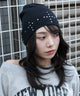 クロススタッズビーニー/ブラック　モデル：159cm F着用
