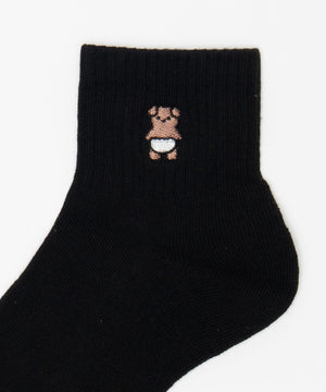 パンツアニマル刺繍アンクルパイルソックス(23-25cm)