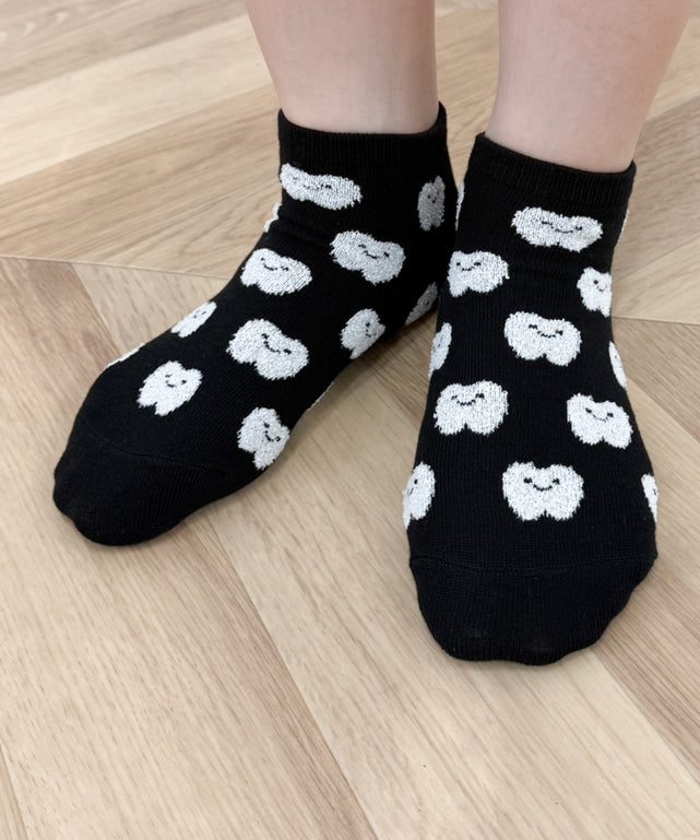 アソート総柄ショートソックス(23-25cm)/柄1：歯