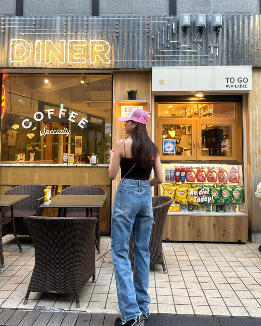カッティングワイドデニム　