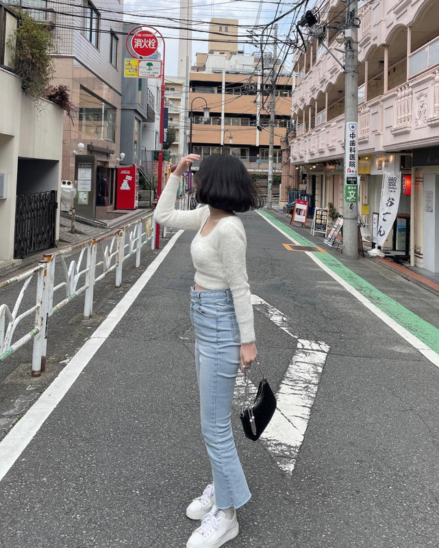 ウエストデザインフレアパンツ