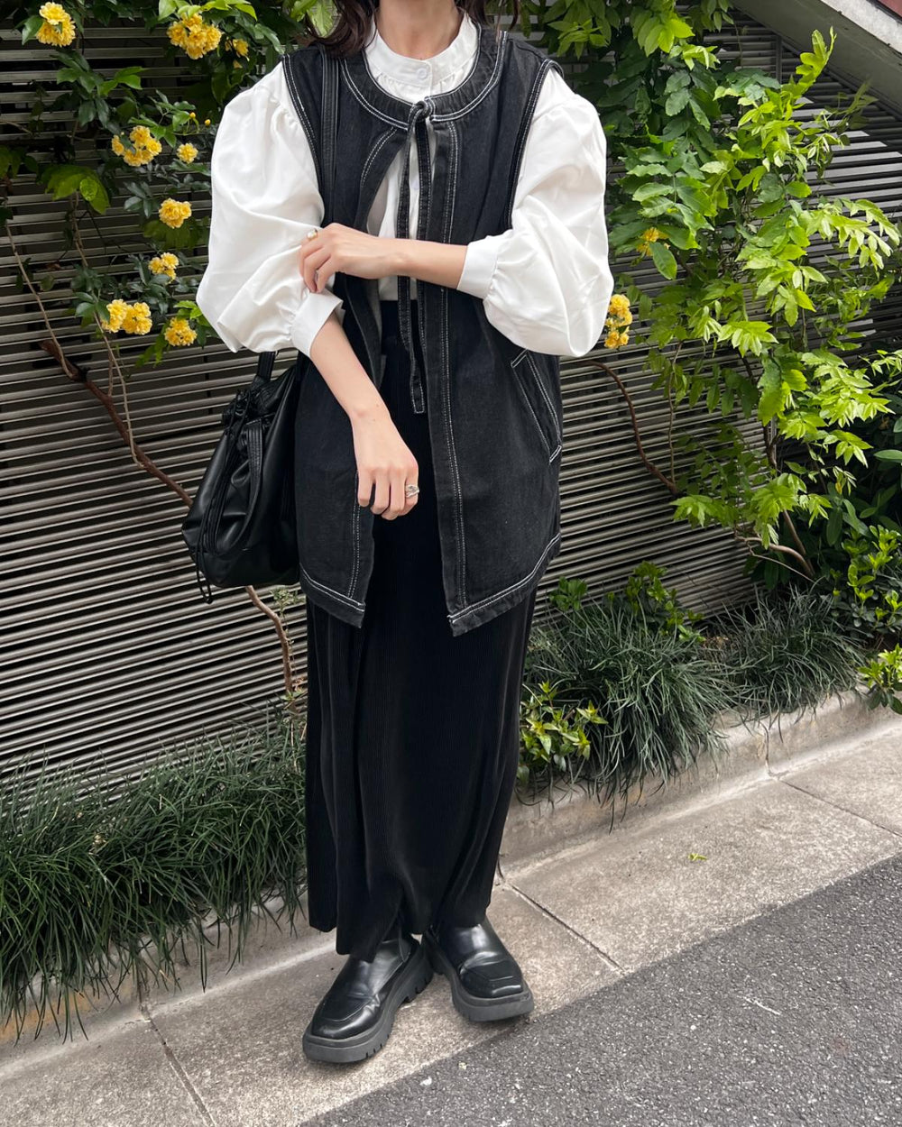 デニムミドルジレ