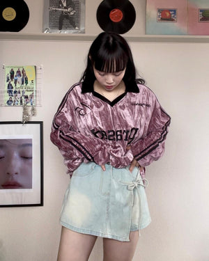 サイドリボンラップ風ショートパンツ