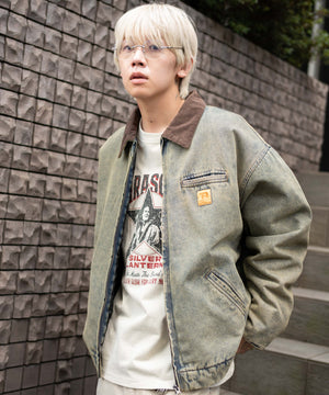 デニム淡加工 モデル：175cm L着用