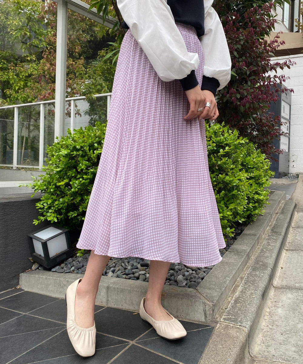 パープル系チェック１ モデル：160㎝ F着用