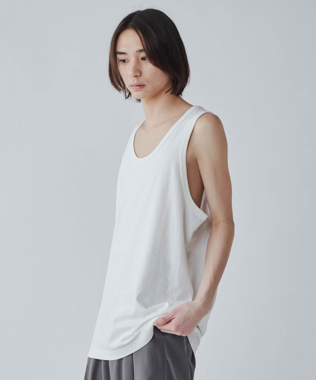 USAコットンタンクトップ/ホワイト モデル：172cm L着用
